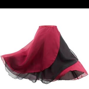 Red & Black Reversable Dance Wrap Skirt